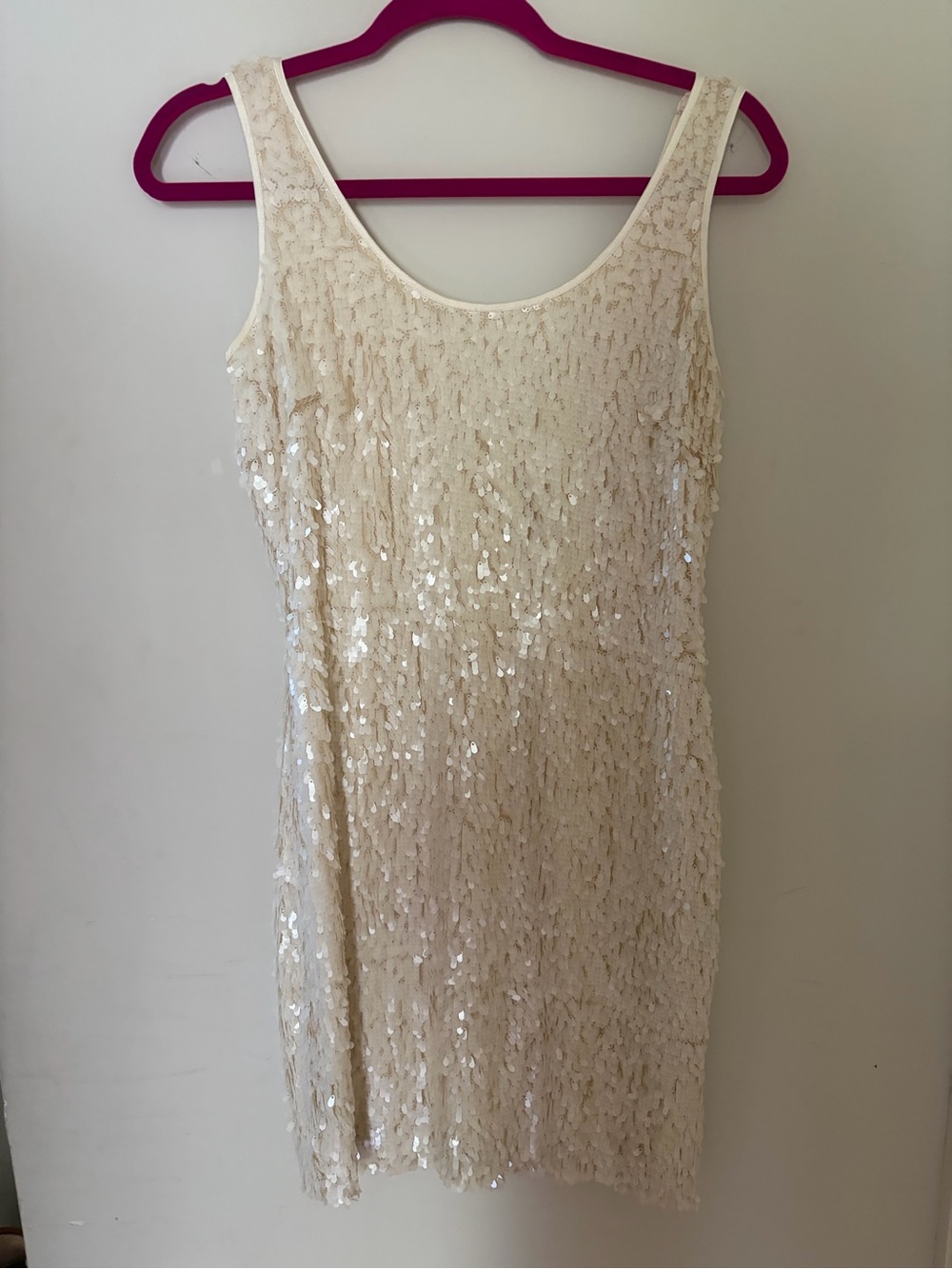 JS Boutique Cream Sequin Mini Dress